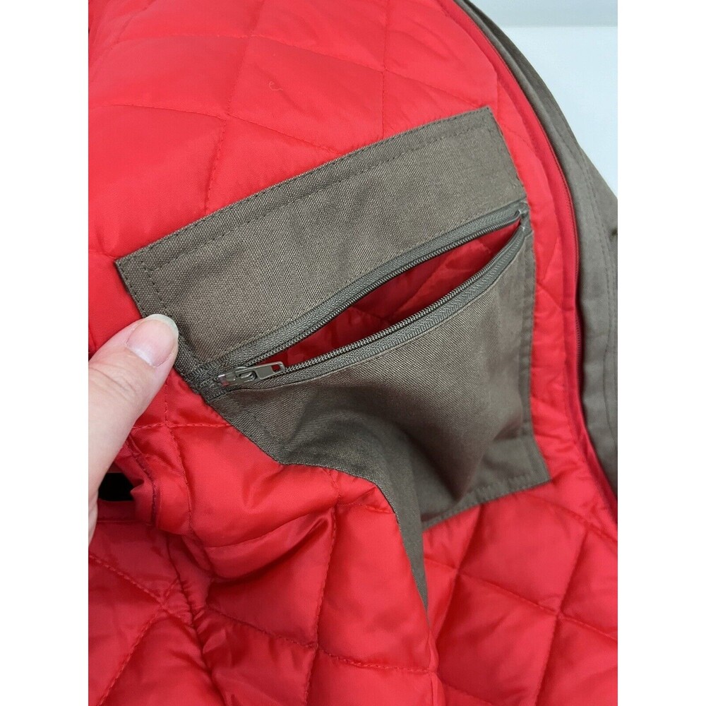 Gilrichco Mens Canvas Trench Coat Sz XL Convertible Removable Lining Leather - Picture 11 of 13